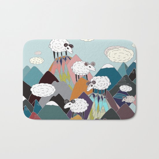 Clouds and Sheep Bath Mat