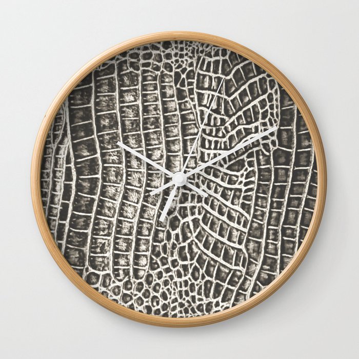 Black And White Alligator Skin Wall Clock