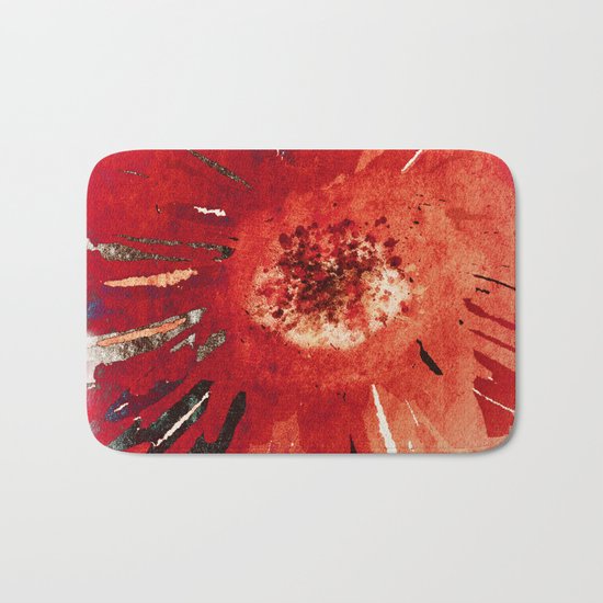 New Years Flower Bath Mat
