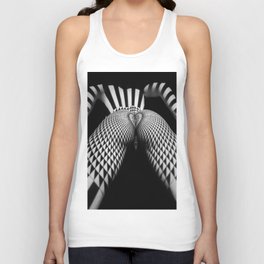 0364- Nude Female Geometric Black White Naked Body Abstracted Sensual Sexy Erotic Art Tank Top