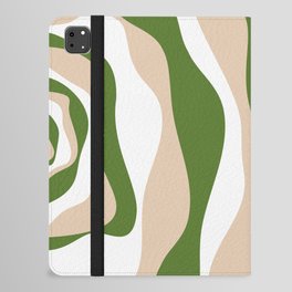 Ebb and Flow 4 - White, Sand and Palm Green iPad Folio Case