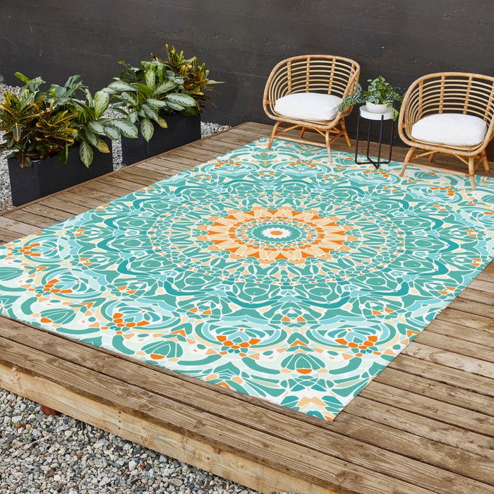 Outdoor rugs turquoise store