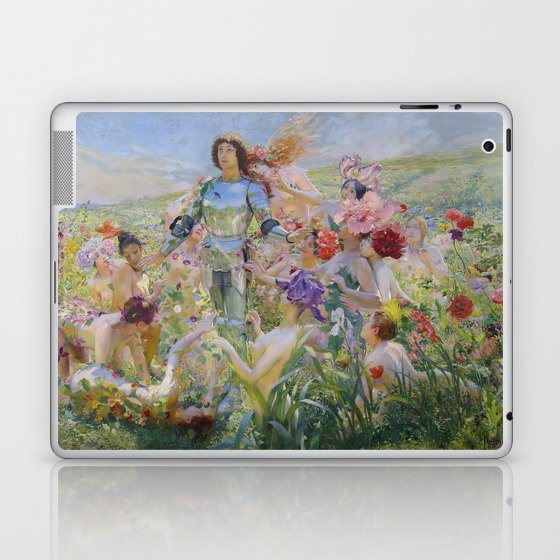 Le Chevalier aux Fleurs -Georges Rochegrosse The Flower Knight Laptop & iPad Skin