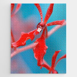 Orchid In Varitone Red And Blue  Jigsaw Puzzle