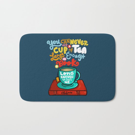 Tea & Books Bath Mat