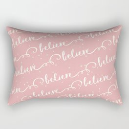 Believe in Pink Rectangular Pillow
