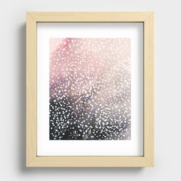 A little bit dotty pink blush and grey snow storm Recessed Framed Print