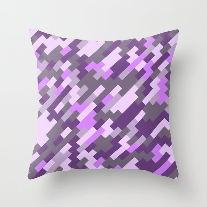 Bright Purple Springtime Rectangle Pattern Throw Pillow