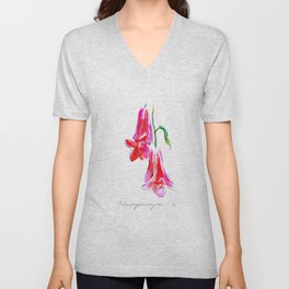 Copihue Flower V Neck T Shirt