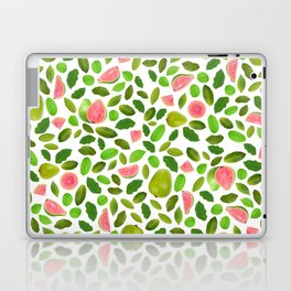 Guava and leaves - Pink and green Laptop Skin