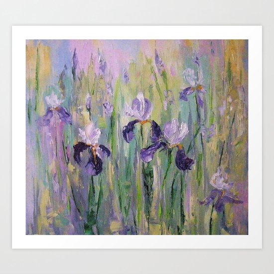 Gentle irises Art Print