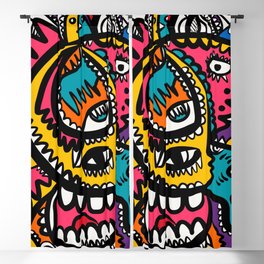 Aztec Magic Creatures Graffiti Street Art by Emmanuel Signorino Blackout Curtain