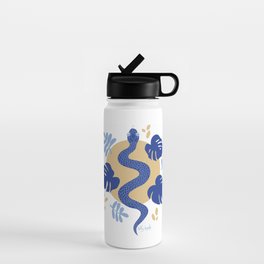 Botanical Snake | Blue & Gold Water Bottle