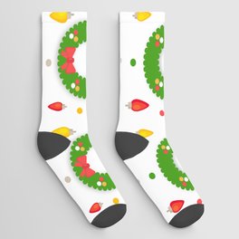 Christmas Pattern Retro Wreath Socks