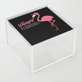 Wassup Flockers Flamingo Bird Acrylic Box
