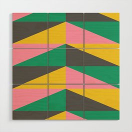 Triangles in Pink Green and Yellow Wood Wall Art