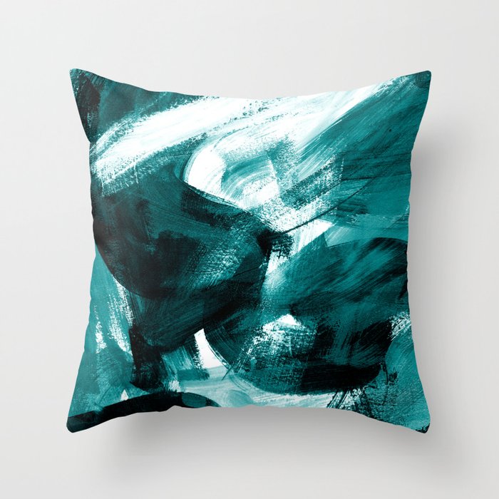 Abstract Artwork Petrol #1 Throw Pillow