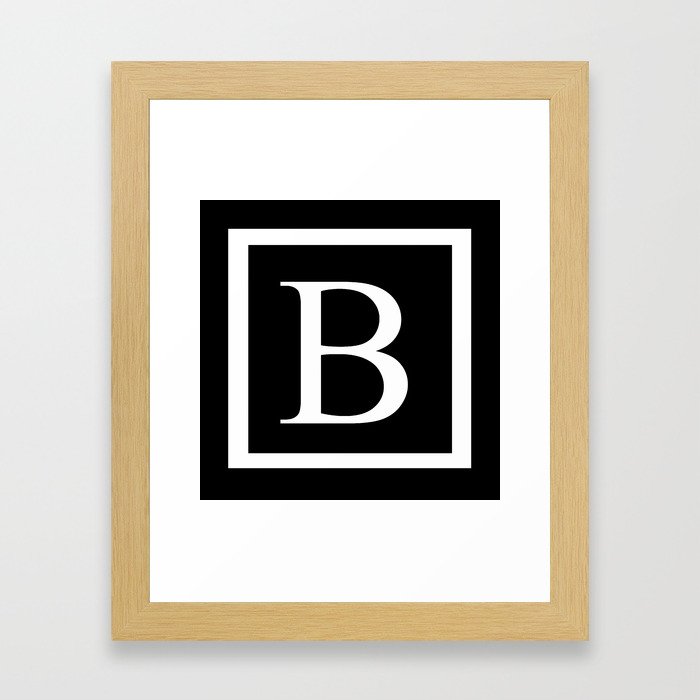 B Monogram Framed Art Print