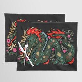 Dragon - Red, Black, Green Placemat
