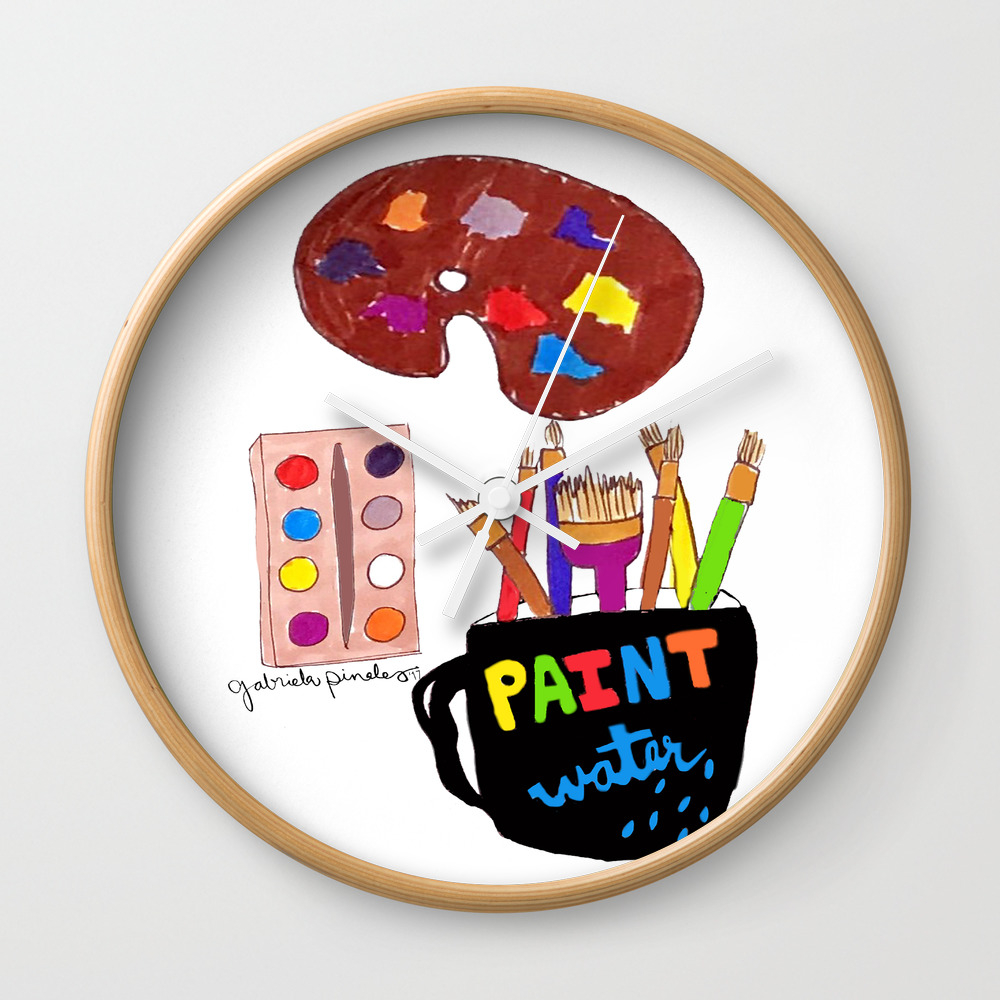 Artist Tools Wall Clock By Pinalesillustrated Society6