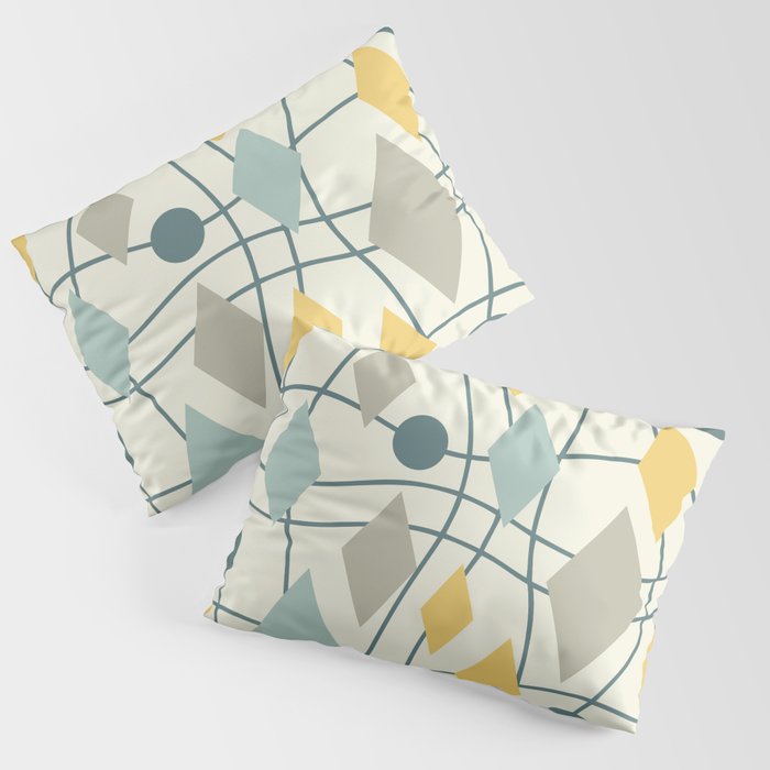 Colorful Mid Century Modern Geometric Abstract 126 Pillow Sham