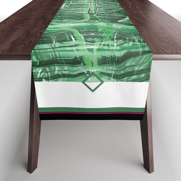 electric malachite Table Runner