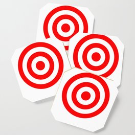 Bullseye Target Red & White Shooting Rings Coaster