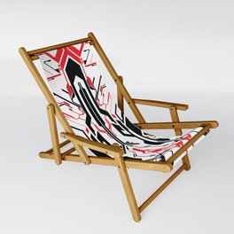 Black and Red Futuristic Symmetrical Abstract Sling Chair