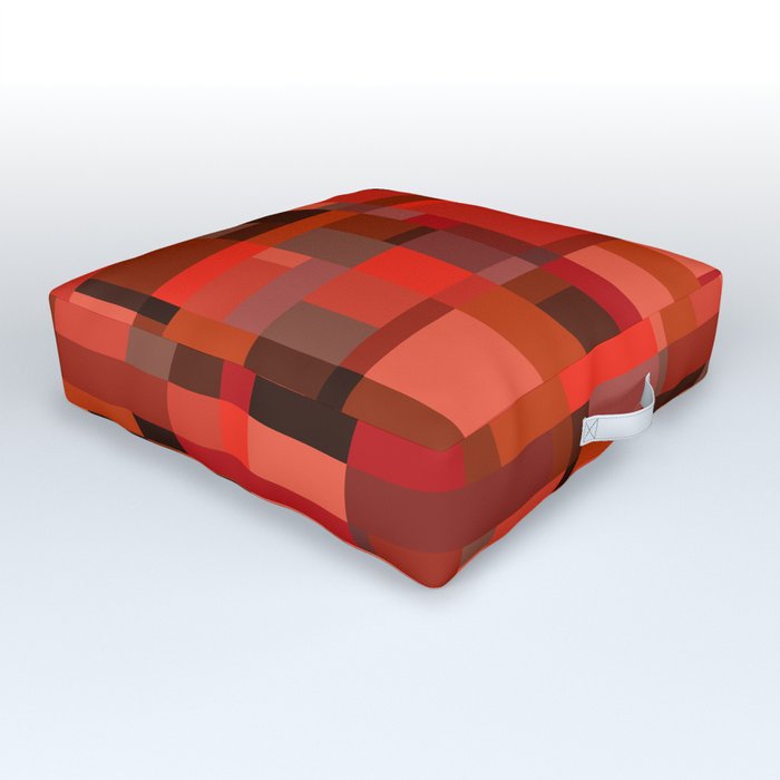 Red Fire Canyon - Geometric Abstract Outdoor Floor Cushion