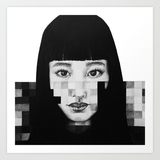Pixel Girl Art Print