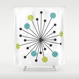 Atomic Age Nuclear Motif — Mid Century Modern Shower Curtain