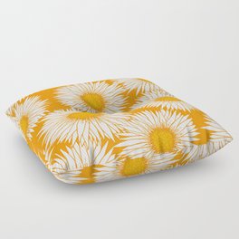 Orange and White Sunflowers Floor Pillow