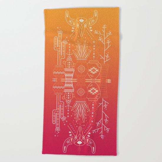 Santa Fe Garden – Orange Sunset Beach Towel
