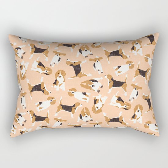 beagle scatter peach Rectangular Pillow