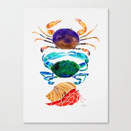 Watercolor Crabs Canvas Print