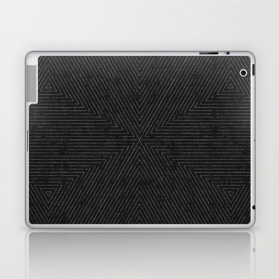 boho triangle stripes - charcoal Laptop & iPad Skin
