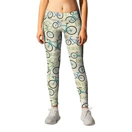 Bicycle Journey Blue Leggings | Bike, Bicyclerepeatart, Bicycleart, Bicyclepillow, Tealbikes, Bicycledesign, Bluebicycles, Biketour, Graphicdesign, Bicycleprint 