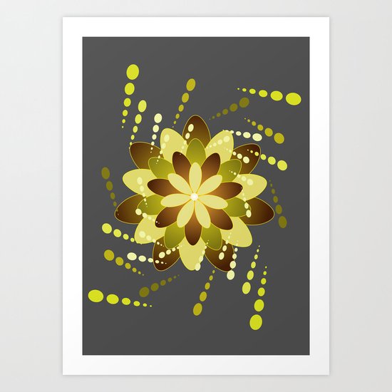 Green On Grey Art Print