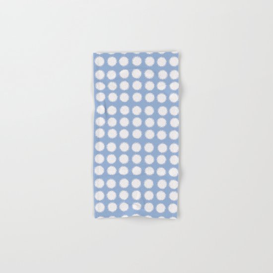 milk glass polka dots in light blue Hand & Bath Towel