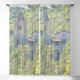 Medieval Gothic Abbey of San Cassiano Woods, Narni, Italy Sheer Curtain