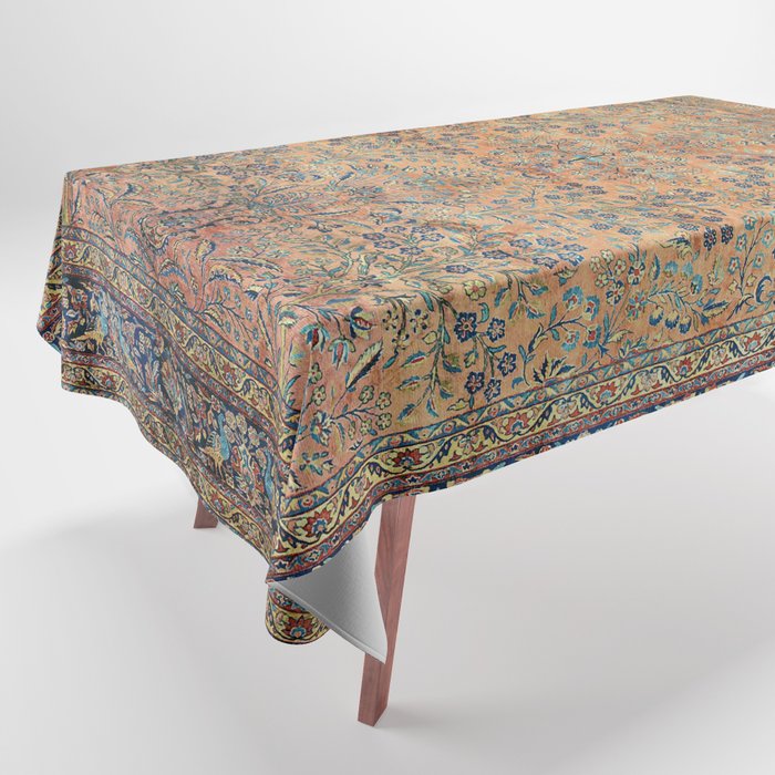 Kashan Floral Persian Carpet Print Tablecloth