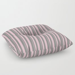 [ Thumbnail: Pink & Gray Colored Lines Pattern Floor Pillow ]