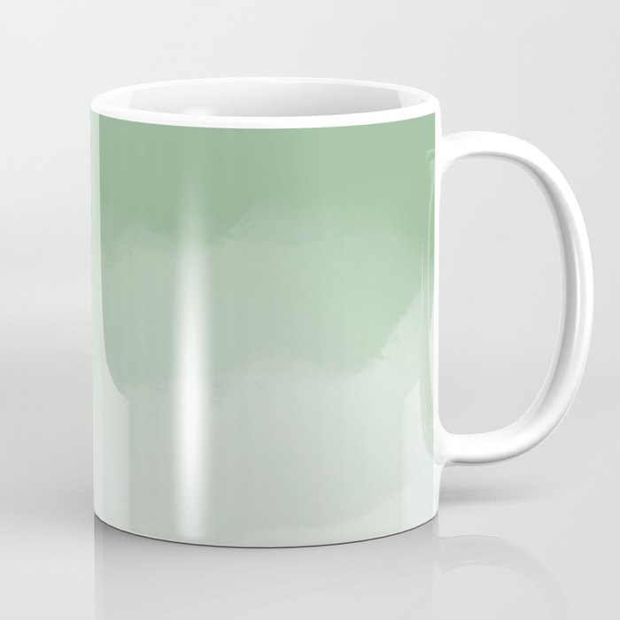 Pale Sage Green Watercolor Ombre (pale sage green/white) Coffee Mug