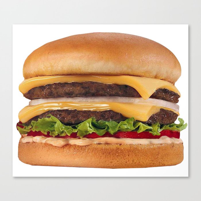 Hamburger - Double Double Cheeseburger,  with lettuce and Onions Canvas Print