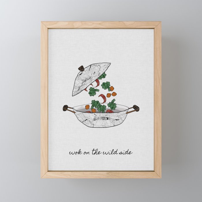 Wok On The Wild Side, Music Quote Framed Mini Art Print