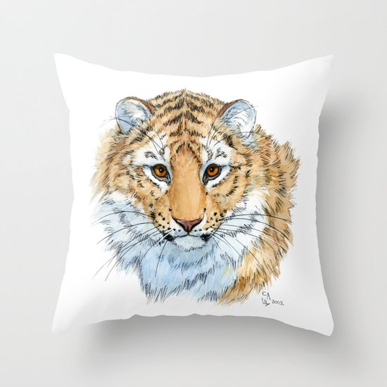 Young Sweet Tiger Throw Pillow