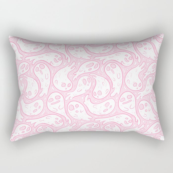 Good Lil' Ghost Gang in Pale Pink Rectangular Pillow