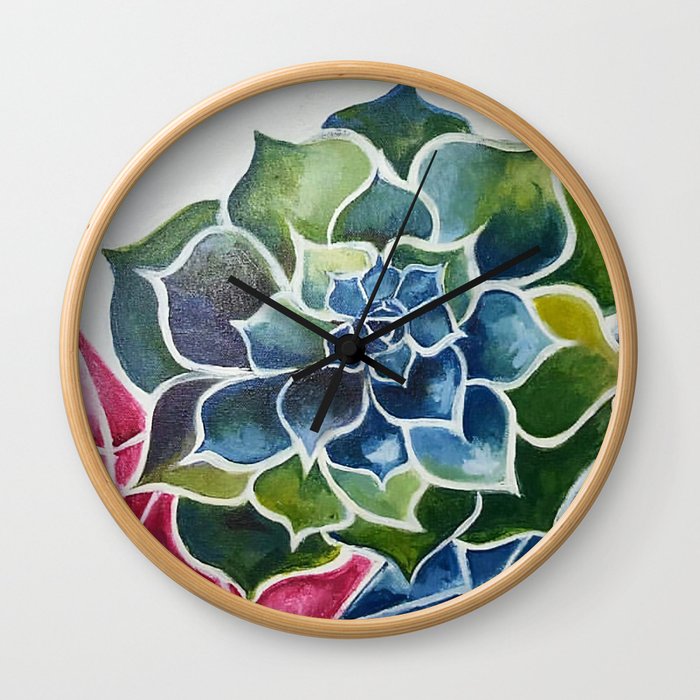 Succulents & Crystals Wall Clock