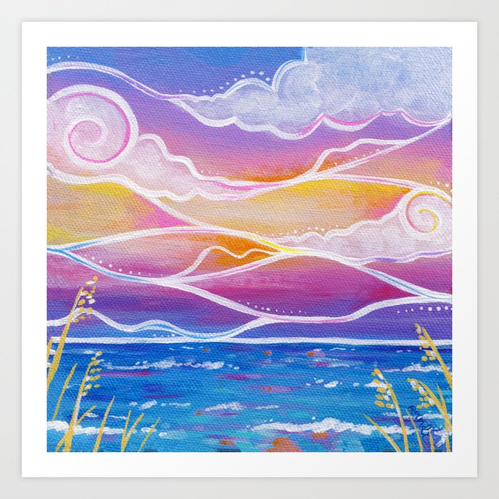 Cotton Candy Sunset Art Print By Spinfinitedesigns Society6