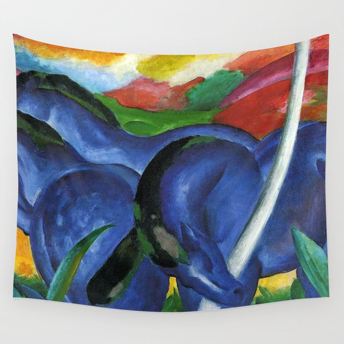 Franz Marc "The Large Blue Horses" Wall Tapestry